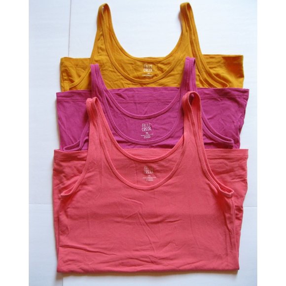 Falls Creek 3-Pack Pink, Purple, Yellow Tank Tops - Picture 1 of 14